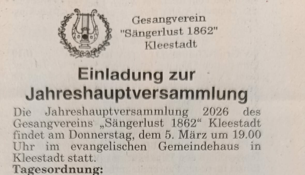 Jahreshauptversammlung 2026